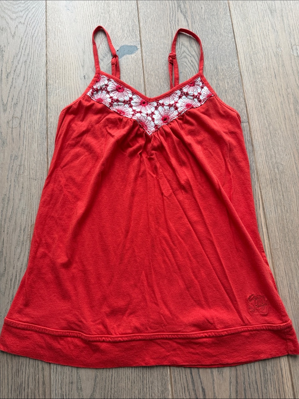 Roxy Orange Lace Trim Tank Top – Size XS